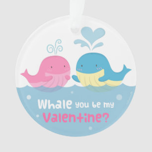 Schattige Walvis Jij Zal Mijn Valentijn Zijn Liefd Ornament