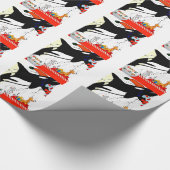 schattige walvis kerstpapier cadeaupapier (Hoek)