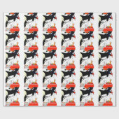 schattige walvis kerstpapier cadeaupapier (Vlak)