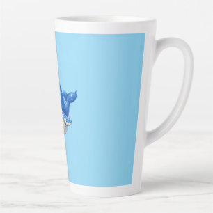 Schattige Walvis met Grote Ogen Gelukkig Oceandier Latte Mok