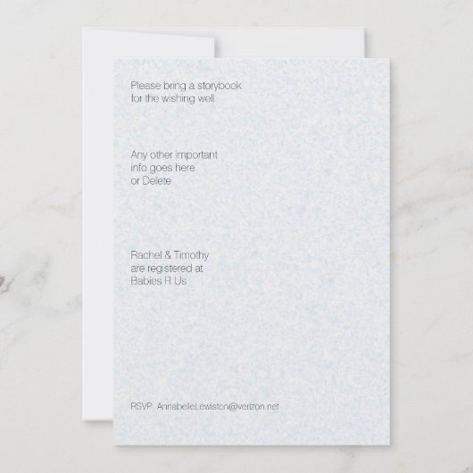 Schattige Walvis met Spuit Mondiale Baby Shower Kaart (Achterkant)