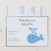 Schattige Walvis met Spuit Mondiale Baby Shower Kaart (Voorkant / Achterkant)