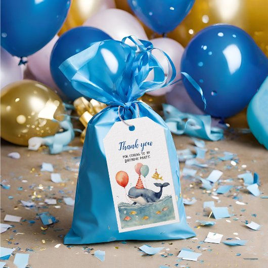 Schattige walvis-nautische-jongens-verjaardags-bed cadeaulabel