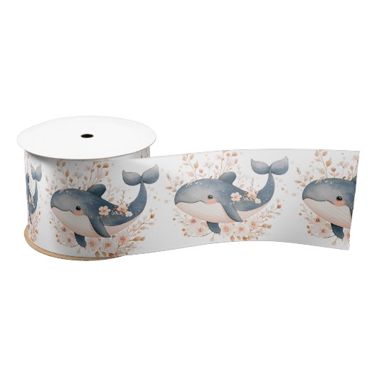 Schattige Walvis Satijnen Lint (Spoel)