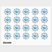 schattige walvis-sticker ronde sticker (Vel)