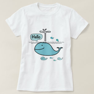 schattige walvis , zeg hallo op het zee t-shirt