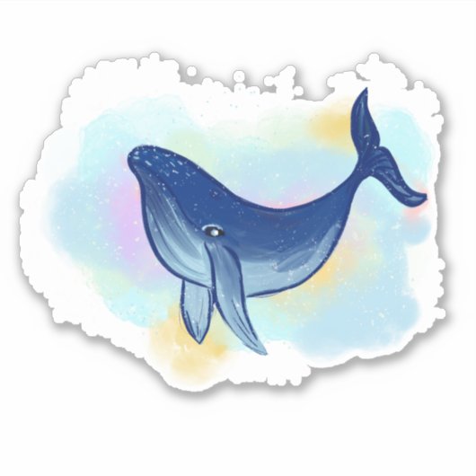 Schattige walvisillustratie sticker (Voorkant)