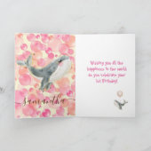 schattige walvismeid 1 verjaardagskaart kaart (Binnen)