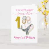 schattige walvismeid 1 verjaardagskaart kaart (Gele Bloem)