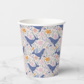Schattige walvissen en zeeen papieren bekers (Voorkant)