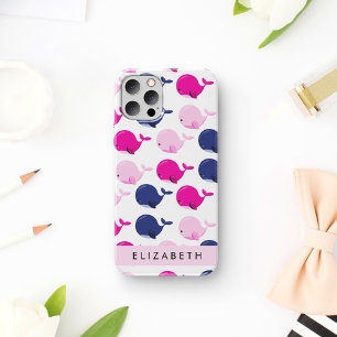 Schattige Walvissen, Walvis Patroon, Uw Naam iPhone 16 Hoesje