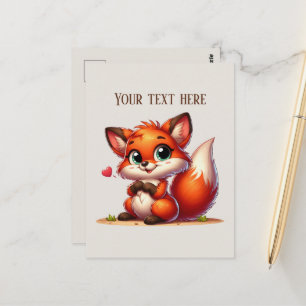Schattige wandelaar vossen liefhebbers aanpasbaar briefkaart