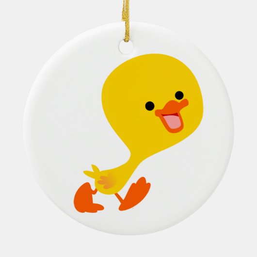 Schattige Wandelende Cartoon Duckling Ornament (Achterkant)