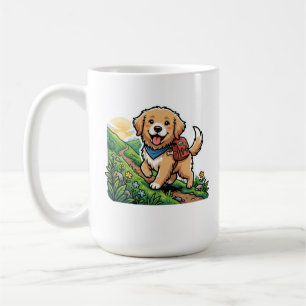 Schattige Wandelende Gouden Retriever Puppy Avontu Koffiemok