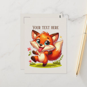 Schattige wandelende vos liefhebbers aanpasbaar briefkaart