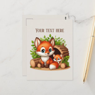 Schattige wandelende vos liefhebbers aanpasbaar briefkaart