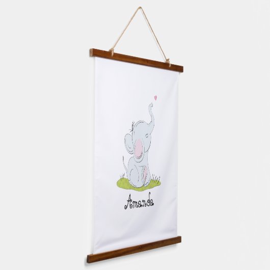Schattige wandtapijt van olifanten hangend wandkleed (Gebogen)