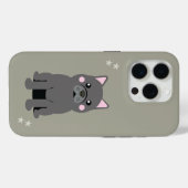 Schattige Wang Grijze Franse Bulldog Case-Mate iPhone Case (Achterkant (horizontaal))