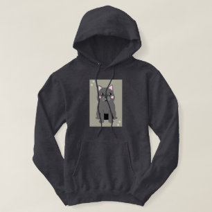 Schattige Wang Grijze Franse Bulldog Hoodie