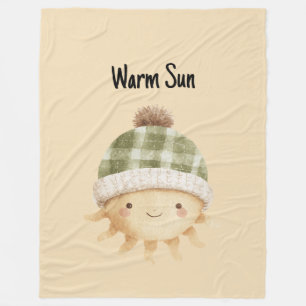 Schattige warme zon met hoed fleece deken