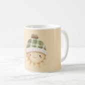Schattige warme zon met hoed koffiemok (Voorkant rechts)