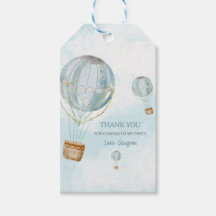 Schattige warmluchtballon blauw bedankt