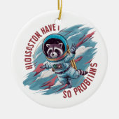 Schattige  wasbeer astronaut keramisch ornament (Voorkant)