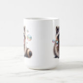 Schattige wasbeer blazen bubbelgom koffiemok (Center)