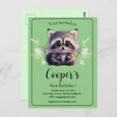 Schattige wasbeer bosdieren bos vrienden  briefkaart (Voorkant / Achterkant)