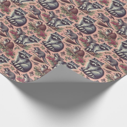  Schattige wasbeer Cadeaupapier (Hoek)