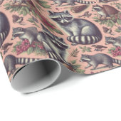  Schattige wasbeer Cadeaupapier (Rol Hoek)