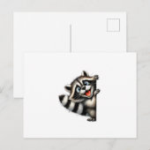 Schattige Wasbeer Christmas Peek - Schattigee Vaka Briefkaart (Voorkant / Achterkant)