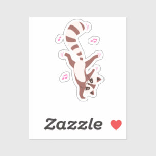 Schattige wasbeer dansend & natuurlijke Grappige w Sticker