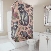  Schattige wasbeer Douchegordijn (In situ)