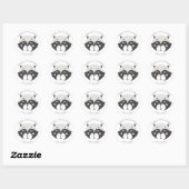 Schattige wasbeer | Gepersonaliseerde Stickers (Vel)