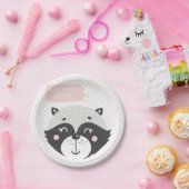 Schattige wasbeer | Gepersonaliseerde verjaardagsp Papieren Bordje (Feest)