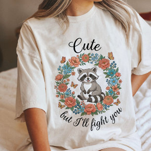 Schattige Wasbeer Maar Ik Zal Met Je Vechten Grapp Tri-Blend Shirt