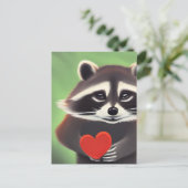 Schattige wasbeer met een hart briefkaart (Staand voorkant)