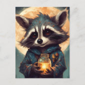 Schattige wasbeer met een toverdrank briefkaart (Voorkant)