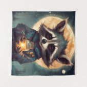 Schattige wasbeer met een toverdrank wandkleed (Voorkant (horizontaal))