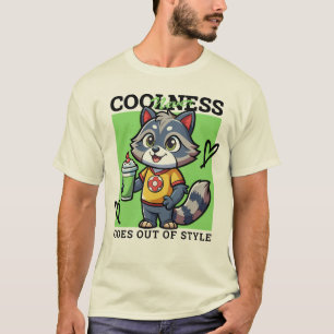 Schattige wasbeer met Smoothie T-shirt