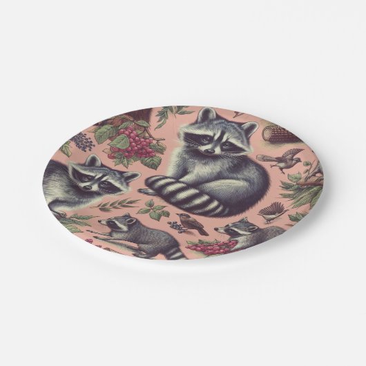  Schattige wasbeer Papieren Bordje (Gekanteld)