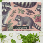  Schattige wasbeer Theedoek (Gevouwen)