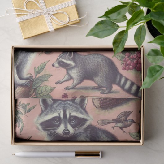  Schattige wasbeer Tissuepapier (Geschenk)