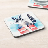 Schattige wasbeer verjaardagscadeau bier onderzetter (Linkerzijde)