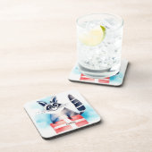 Schattige wasbeer verjaardagscadeau bier onderzetter (Rechterzijde)