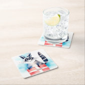 Schattige wasbeer verjaardagscadeau kartonnen onderzetters (Insitu)