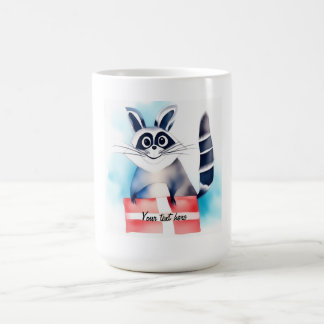 Schattige wasbeer verjaardagscadeau koffiemok