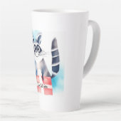 Schattige wasbeer verjaardagscadeau latte mok (Rechterhoek)