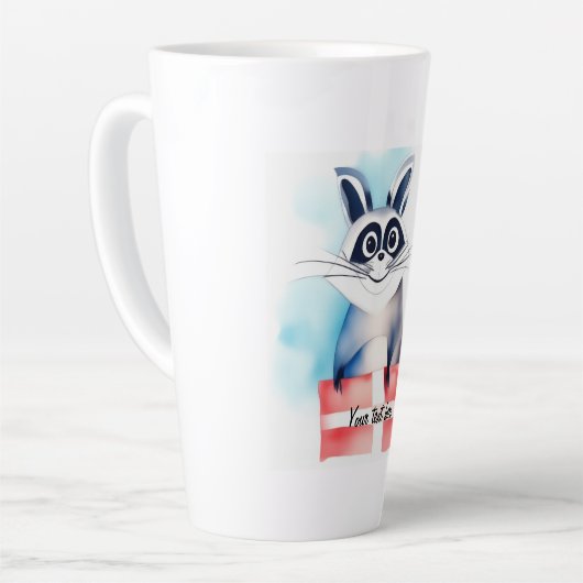 Schattige wasbeer verjaardagscadeau latte mok (Linkerhoek)